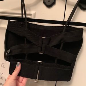 Urban Outfitters Black Ribbed Crop Top